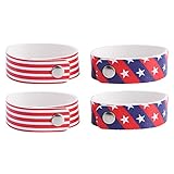 Amosfun 4Pcs Unabhängigkeit Tag Armbänder PU Leder 4Th von Juli Armband Armreif Patriotischen Amerikanischen Flagge Sport Band Usa Unabhängigkeit Tag