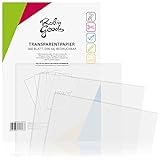 Robin Goods® 200 Blatt Premium Transparentpapier DIN A4, 110g/m², Super Qualität, bedruckbar, Bastelpapier, Pauspapier, Pergamentpapier, Architektenpapier (200 Blatt - transparent)