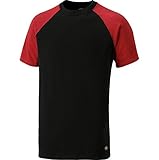 Dickies Two-Tone T-Shirt SH2007, Slim fit, 100% Baumwolle (Schwarz/Rot,M)