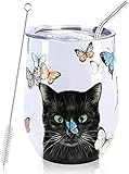 MWKL Bienvenue à personnaliser 350ML Chat Mug Isotherme de Voyage Travel Mug Thermos Cafe Double Paroi Tasse T
