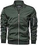 TACVASEN Fliegerjacke Herren Sommer Bomberjacke Männer College Jacke Bomber Pilotenjacke Leicht Baseball Jacke Frühling Herrenjacke Flieger Jacke Bequeme Übergangsjacke mit Tasche Grü