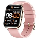 Smartwatch Herren Damen, 1.69' Farbdisplay Smart Watch Fitness, 24 Sportmodi Armbanduhr Fitnessuhr, IP68 Wasserdicht Fitness Tracker, Schrittzähler Pulsuhr Schlafmonitor Stoppuhr Sportu(Color:Rosa)