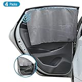 4 Stück Auto Sonnenblenden für Vordere & Hintere Seitenfenster, Unidirektionales Perspektivisches Design Magnetisch Vorhänge, UV Schutz Hitzeschutz Sonnenschutz Rollo für Kinder Baby Erwachsene H