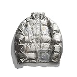 ZXMDP Dickes warmes Lächeln Gesicht Tasche Brieftasche Tasche Frauen Oversize Brotjacke Unisex Männer Bombermantel High Street,Gold,XL