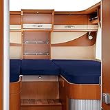 Erwin Müller Spannbettlaken 3er-Set für Wohnmobil oder Wohnwagen - Heckbett - Single-Jersey - Marine - Größe 70x190 cm - 85x210 cm (2X) + 35x130-50x145