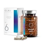 N°6 RECOVER | Schneller einschlafen mit 0,5 mg Melatonin pro Kapsel + L-Tryptophan + Passionsblume, Baldrian, Melisse, Hopfen | Vitamin B12 + B9 | Natürliches Schlafmittel | 60 Schlaf-Kapseln | Veg