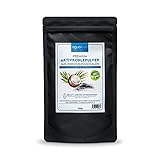 AGUALEVE Premium Aktivkohle Pulver 200g aus Kokosnussschalen | für Beuaty, Spa & Detox, u. a. Masken, Peelings, Seifen, Kuren | 100% natürlich, hochrein, frei von chemischen Zusätzen, veg