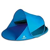 outdoorer Pop up Strandmuschel Zack II blau - Wurf-Strandmuschel mit UV-Schutz 60, Sonnenzelt als Schattenspender am S