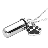Zysta Schmuck Herren Damen Memorial Anhänger aus Edelstahl Hohl Blume Schmetterling Asche Urne Anhänger Halskette mit 24' Kette+ Trichter-füllen-Kit mit Geschenkbox