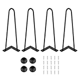 YORKING 4X Haarnadel Tischbeine 35cm Hairpin Legs Haarnadelbeine Metall Möbel Stützfuß für Esstisch Couchtisch Schreibtisch Kaffeetisch Schw