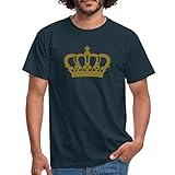 Spreadshirt Krone König Königin Prinz Prinzessin Royal Kopfschmuck Kreuz Männer T-Shirt, XL, Navy