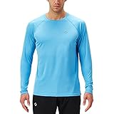 NAVISKIN Herren Raglan-Langarmshirt UPF 50+ atmungsaktives Outdoor-Shirt Skincare T-Shirt Blau Größe L