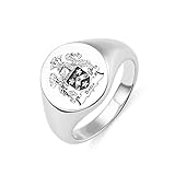 Personalisierter Familienwappen Ring Absolvierung Ring Wappen / Schullogo / Nationales Emblem Benutzerdefinierter Siegelring 925 Sterling Silber / Kupfer Runder Ring für Männer Frauen Jung