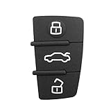 Ersatzgummi mit 3 Tasten für Autoschlüssel, schwarz, für Audi A1 A3 A4 A5 A6 A8 S4 S5 Q5 Q7 Schlüssel-Gehäuse mit Log