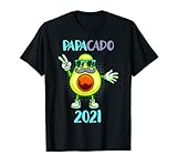 Herren Papacado 2021 Werdender Papa Schnurrbart Avocado Veganer T-S