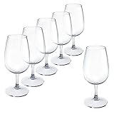 Doimoflair Verkostungsglas INAO aus Kunststoff Tasting Glas Nosing Glas Plastik Transparent 220 cl. Set 6 Stück