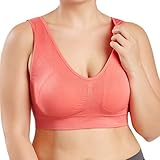 Damen Spitze Halfter BH Ohne Bügel Bustier Ungepolstert Lace V-Ausschnitt Ohne Bügel Schöner Rücken Sport BH Starker Halt Große Größe Sport Bra für Fitness Joggen Yoga Training Tops Gepolstert BL086