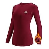 MEETWEE Thermounterwäsche Oberteile Damen, Thermoshirt Langarm Kompressionsshirt Funktionsshirt Atmungsaktiv Thermounterhemd Sportshirt für Running Fitness Gy