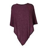 Glamexx24 Damen Elegante Poncho Strick Pullover Strick Jacke mit Stern M