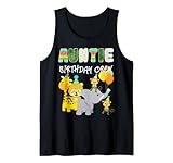 Auntie Birthday Crew Zoo Thema Geburtstagsparty Safari Tiere Tank Top