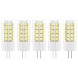 5X G4 LED Leuchtmittel 5W LED Lampen 36 SMD 2835LEDs Warmweiß 3000K LED Birnen 500LM Äquivalent zu 50W Halogen AC/DC 12V