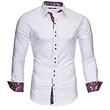 Kayhan Herren Hemd ROYAL Paisley Weiß/Bordeaux(M)