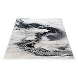 mynes Home Teppich grau-schwarz Modern mit abstraktem Muster / Waschbarer Teppich Wohnzimmer 160x230 / Marmor Teppich Schlafzimmer / Teppich Esszimmer / Öko-Tex-100