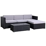 SVITA California Poly-Rattan Lounge Gartenset Sofa-Set Garnitur Gartenmöbel Couch-S