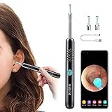 BEBIRD R1 Otoskop-Ohrreiniger Mensch, Endoskop-Ohrenschmalz-Entfernungswerkzeug mit LED-Licht & 1080P FHD-Kamera, Safe Ear Pick Kit für iPhone, iPad & Android-Smartphones (Schwarz)