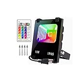 JINGYU Outdoor RGB LED Strahler 100W 200W 10W 20W 30W 50W, 4 Modi & 16 Farben IP65 Wasserdichter Outdoor RGB LED Strahler mit Fernbedienung Dimmbarer Farbwechsel (Größe: 200W)