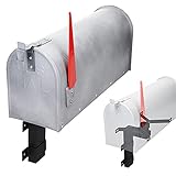 ML-Design U.S. Mailbox mit schwenkbarer Fahne und Wandhalterung, Beton-Optik, aus Aluminium, Briefkasten im Amerikanisches Design, Standbriefkasten Wandbriefkasten Letterbox Postkasten Postbox