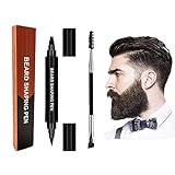 Piokoy Bart Bleistift Füllstoff für Männer Vorlage Styling Bord Kamm Herrscher Bart Bleistift Werkzeug Bart Pinsel Männlichen Schnurrbart Reparatur F