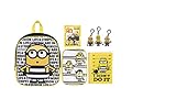 Ich - Einfach unverbesserlich 3 Minions EVA Rucksack Notebook 3D gefüllt Federmäppchen Sticker 3D Aufhänger Schulranzen Bundle für Kinder/Kleinkind/Kinder/Junior Gelb - 5 Stück