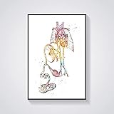 Dvbhd Poster & kunstdrucke bildFötus Herz-Kreislauf-Anatomie Poster Medizin Wand Bilder Wissenschaft Poster Wand-Dekor Vintage Aquarell Leinwand Bild60x90cm x1 R