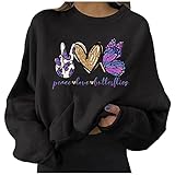 AmorLor Valentinstag Sweatshirt Damen Herren Pullover Oversized Langarm Vintage Bluse Tops Oberbekleidung Langarmshirt Mode Aesthetic Teenager Feder Herb