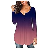 Long Sleeve Shirt Women's Sweatshirt Long Sleeve Loose Pullover Skull Print Tops Women Autumn Graphic Tee Shirts Elegant V-Neck Tops Basic Blouse Girls Casual Tunic Long Sleeve T-S(Purple, L)