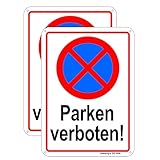 Jowanyo Absolutes halteverbot Parken verboten Schild,18 x 25 cm,Reflektierendes Aluminium,2 Stück