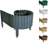 Floranica® Rollborder | Flexibler Holzzaun 203cm | Höhe: 10cm | Anthrazit | Imprägniert | Kiefernholz | Beeteinfassung | Rasenkante | Palisade | Umzäunung für Obstgärten, Beete, Weg