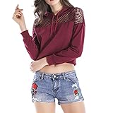 EMPERSTAR Crop top Rose Crew Sweatshirt Jungen Langarm Kapuzenpullover, dünn, lässig und bequem L