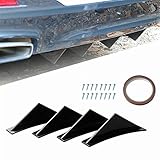 4 x Auto Hinten Diffusor Universal Heckspoiler Heckstoßstange Spoiler Haifischflosse Stoßstange Abdeckung Splitter, Schw