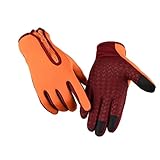 Aiyrchin Radfahrenhandschuhe Winddicht wasserdichte Outdoor Winterhandschuhe Einstellbare Reißverschluss Touchscreen Laufende Warme Handschuhe (gelb, XL)