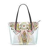 LUNLUMO Elephant On The Henna Indisches Muster Frauen Griff Tote Bag Schultertasche H