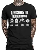 A History of Horror Mask Herren Fun T-Shirt | Halloween | Purge | Funny | Statement | Männer Horror S