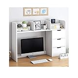 HYAN Schreibtisch Organizer Wood Desktop Bücherregal mit 3 Schubladen Freistehende Arbeitsplatte Bücherschreibtisch Organizer Display Regal Display Regal für Wohnkultur Desktop-Bücherreg