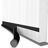 Urhome 2 x Zugluftstopper für Türen in Schwarz | Klettverschluss | Selbstklebende Türbodendichtung | einseitige Türisolierung | Schutz vor Lärm und Zugluft | Länge 92
