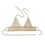 CLKE Strass-Körperketten Kristallanhänger Brustkette mehrlagiger BH Schmuck Zubehör für Frauen und Mädchen Bikini Bauchtanz Nachtclub Quaste Schmuck, Busen 100 cm, Edelstahl,