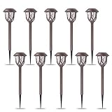 10er Pack Solar Pathway Lights Outdoor, Solarbetriebene Garten-LED-Leuchte, helle Landschaftslampe Dekorativ für Einfahrt Patio Y