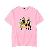 HYPETY The Hype House T-Shirt für Mädchen, Damen-Druck-T-Shirt, kurzärmelig, Charli D'amelio, Sommer-Sport-Tops, Pink, L