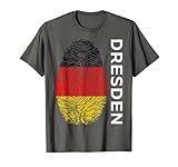 Dresden DNA Fingerabdruck Sachsen Deutschland Flagge T-S