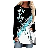 swetchert Jacke Damen Pullover & Strickjacken für Damen Damen Tshirt gelb lederhemd Damen grüne Bluse Damen Langarm Longpullover für Damen Baumwolle Tshirt Frauen Pullover Batik D